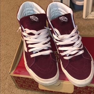 Burgundy hi top vans